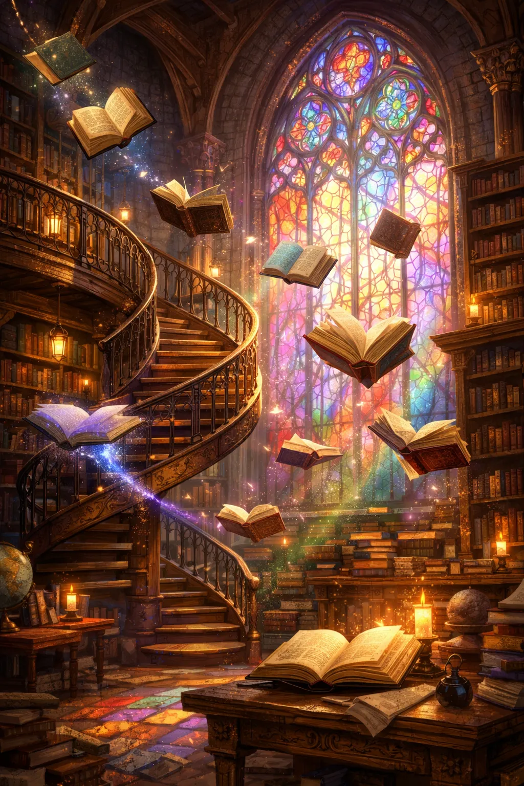 Magical library — DALL-E 3