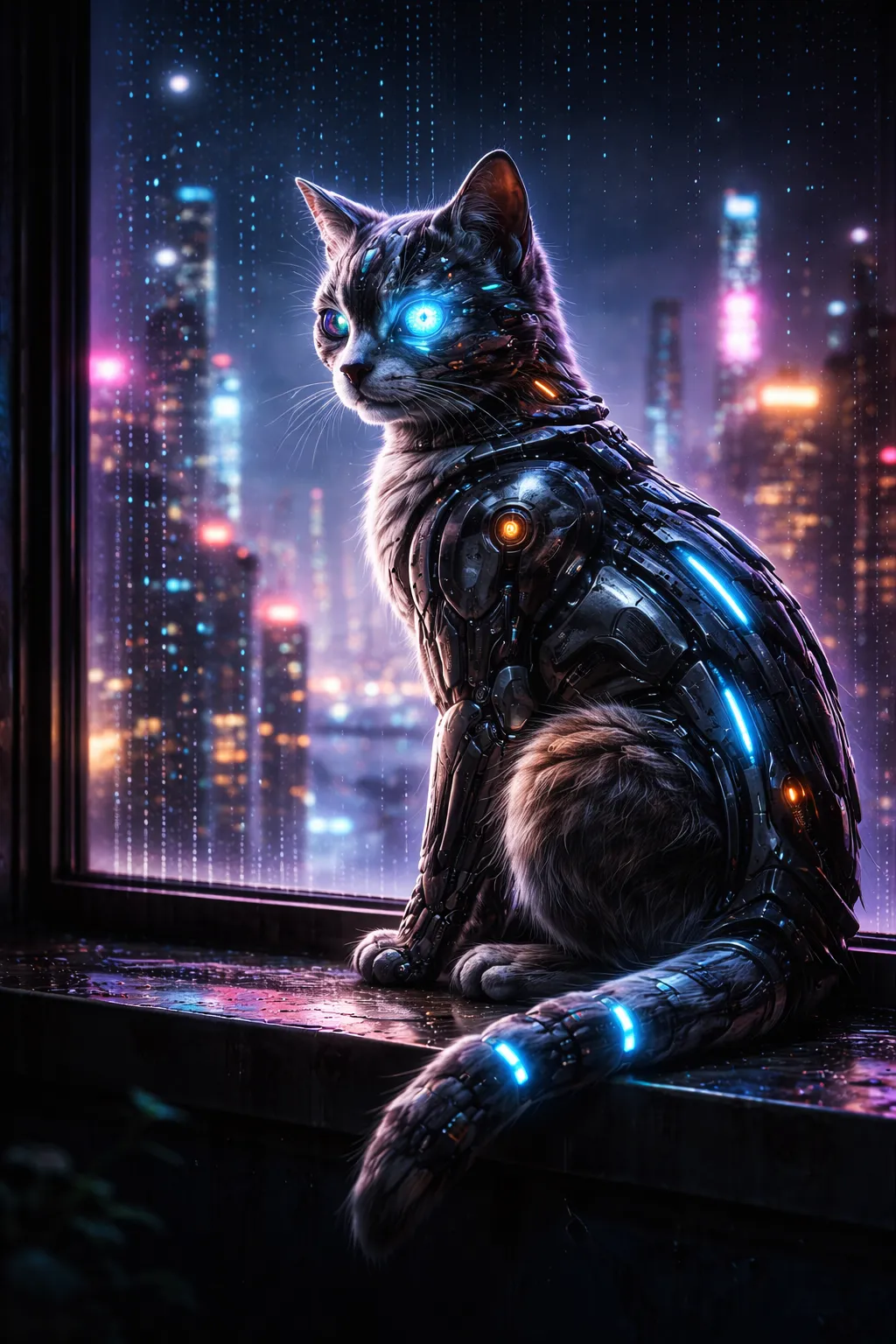 Cyberpunk cat — GPT Image