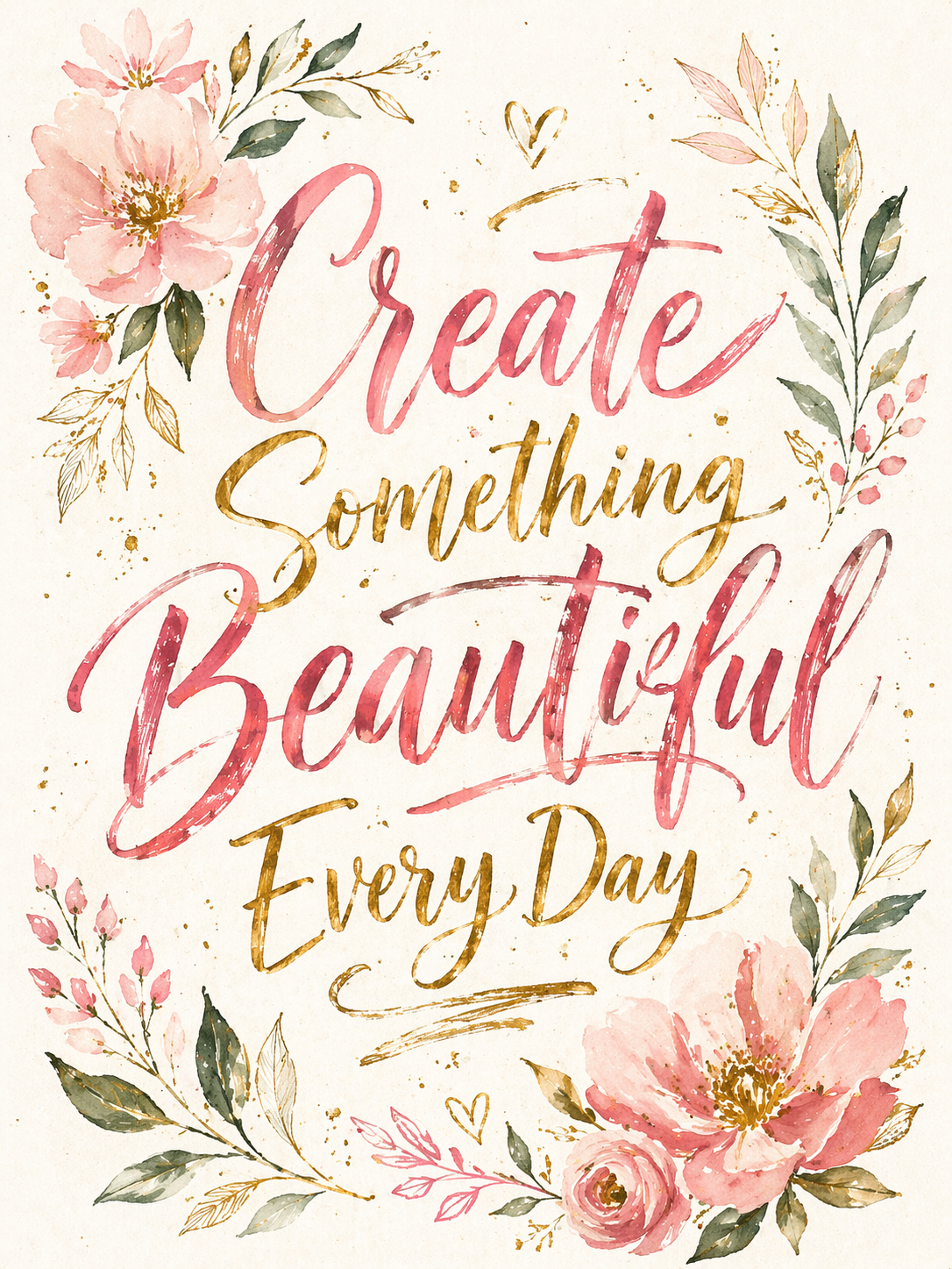 Hand-lettered inspirational quote