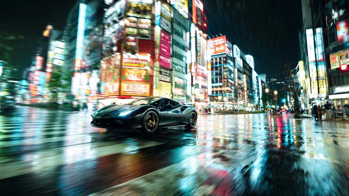 Night Tokyo in the rain — Midjourney