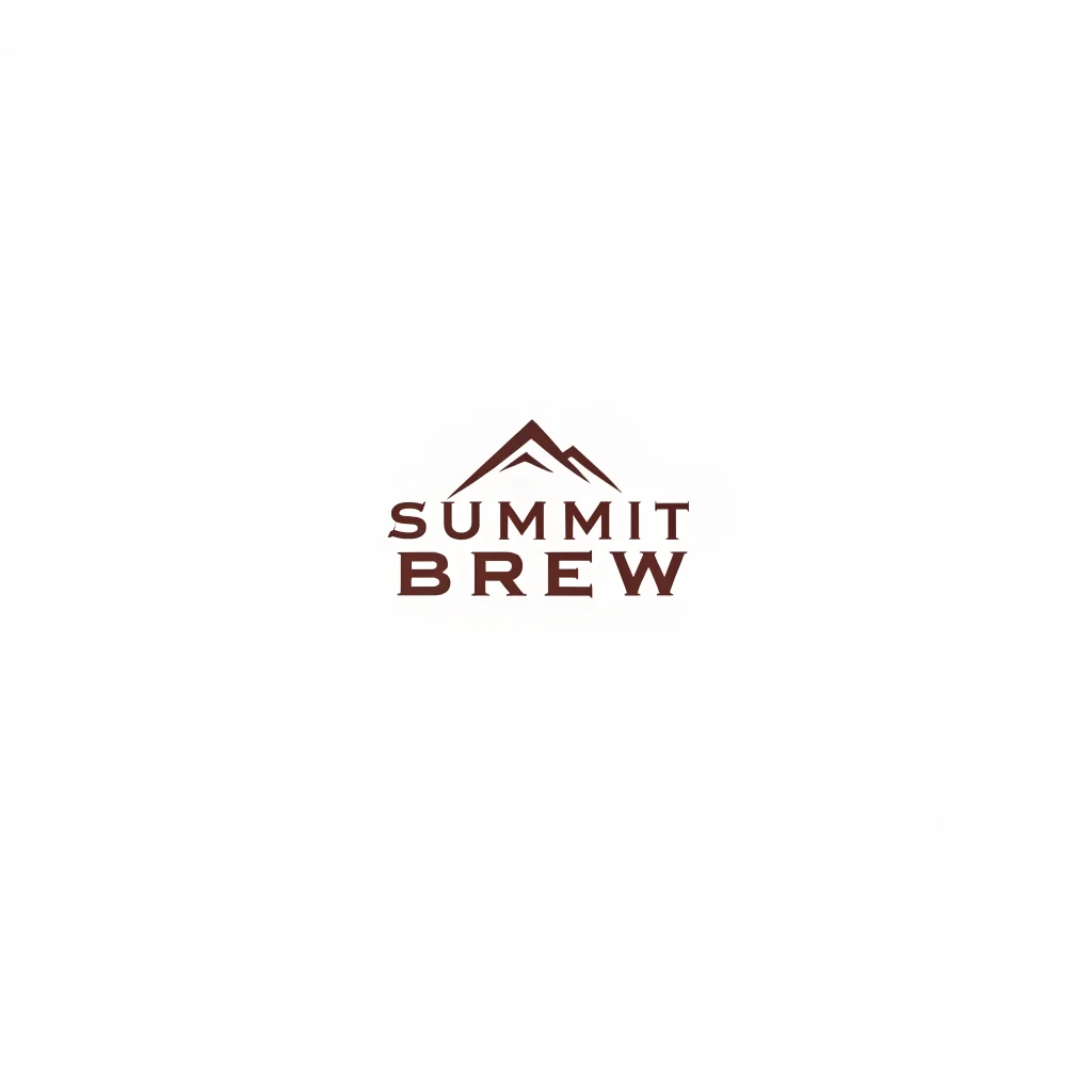 Minimalist logo for "SUMMIT BREW" coffee brand