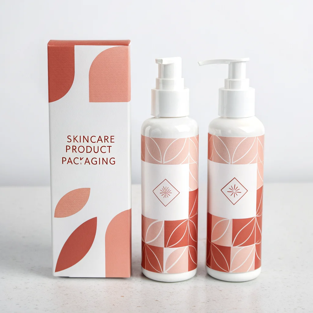 Product packaging mockup for skincare line