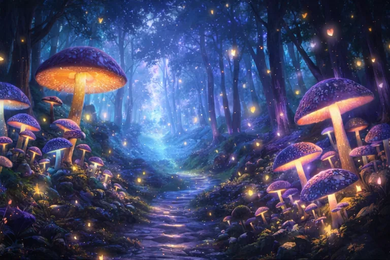 Enchanted forest with mushrooms — Stable Diffusion